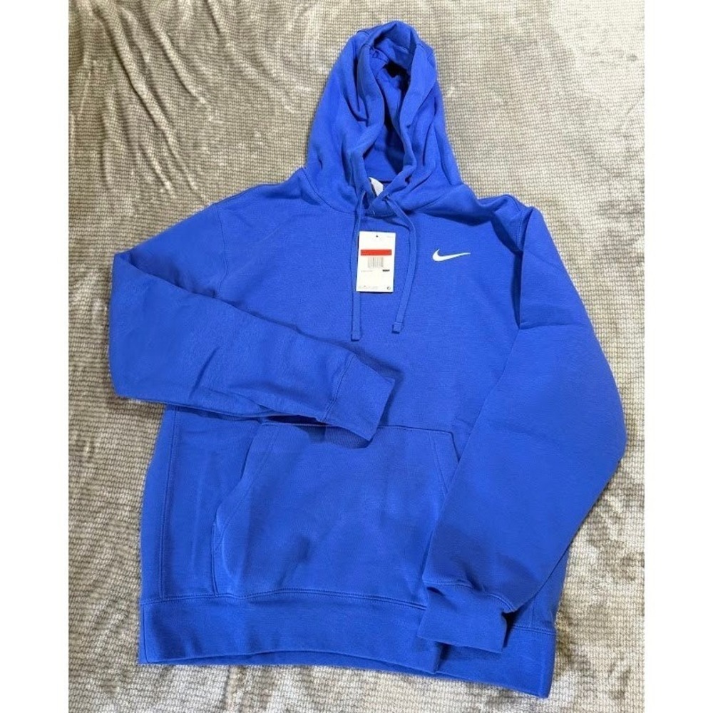 Nike Sportswear Club Fleece Hoodie Mens Large Game Royal Blue CJ1611-493 NEW